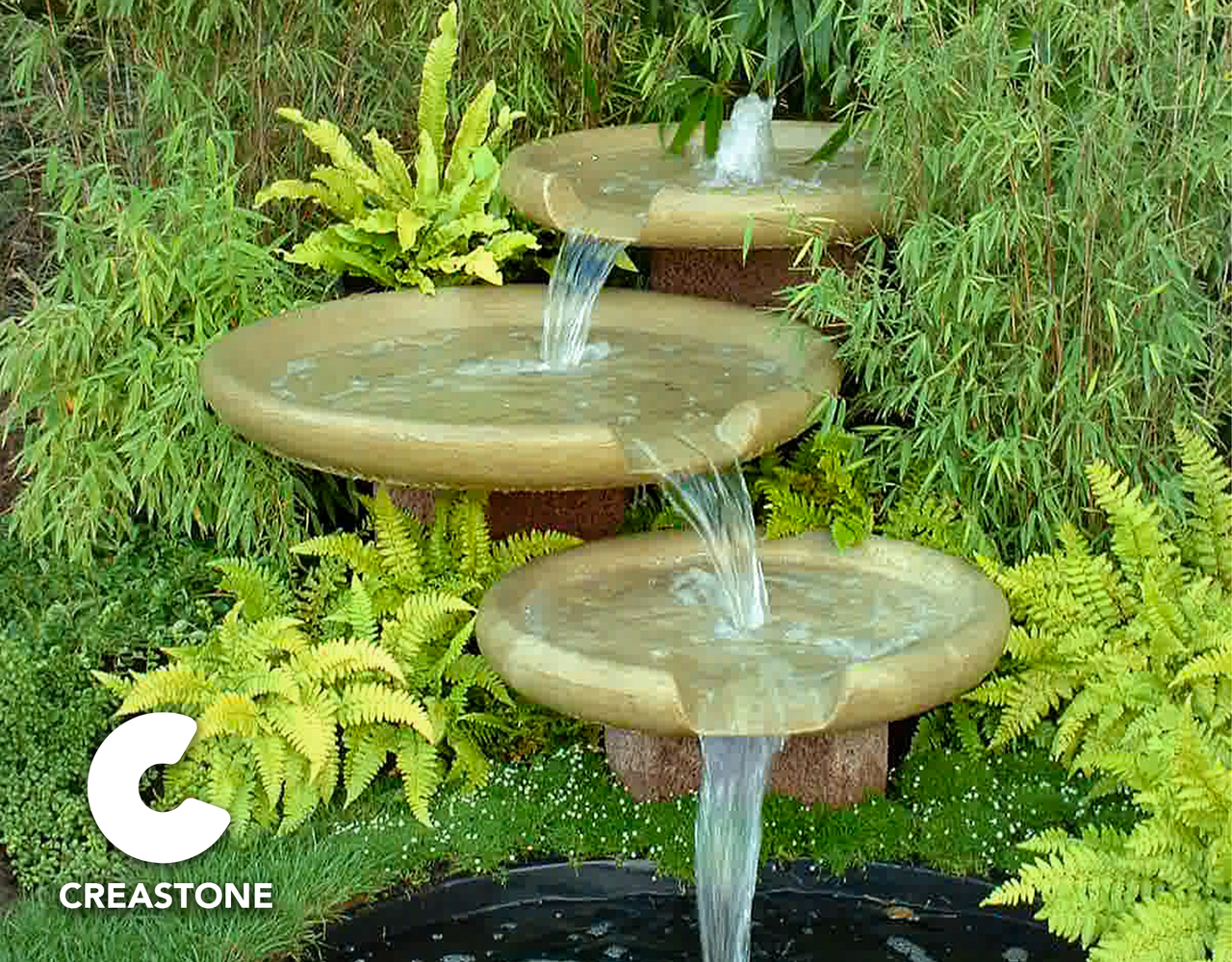club Sympathiek industrie Waterschalen set creëert een cascade waterval in uw tuin - Creastone